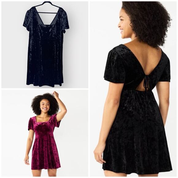 NEW Live To Be Spoiled back keyhole velvet fit & flare coquette dress - Picture 1 of 9